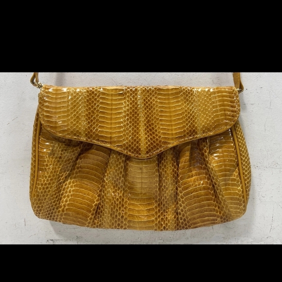 Yellow Snakeskin Pattern Shoulder Bag J Renee Shoulder Bag - Picture 2 of 7
